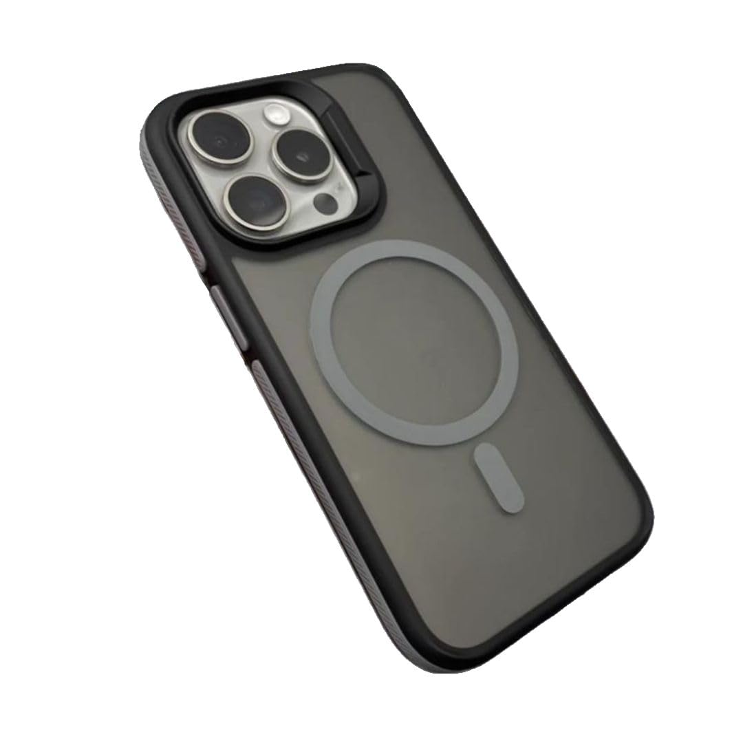 Oldcrew Back Cover for iPhone 15, Skin Feeling Matte Finished with Airbag, Strong Magnetic case, Shockproof, Scratchproof, Slim and Thin Design (Gray, iPhone 15)