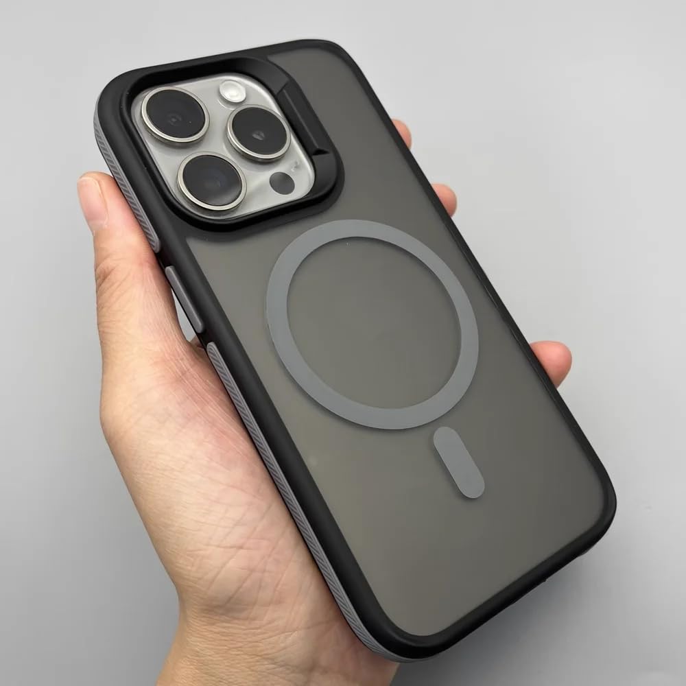 Oldcrew Back Cover for iPhone 15, Skin Feeling Matte Finished with Airbag, Strong Magnetic case, Shockproof, Scratchproof, Slim and Thin Design (Gray, iPhone 15)